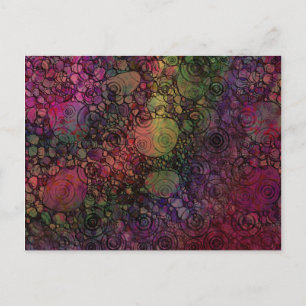Kleurrijk Abstract met Zwarte & Grungy Cirkels Briefkaart