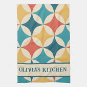 Kleurrijk Abstract midden eeuw modern patroon Theedoek (Verticaal)