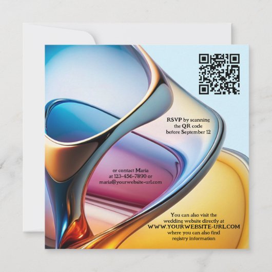 Kleurrijk Abstract Modern Art Vrijgezellenfeest Kaart (Achterkant)