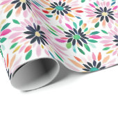 Kleurrijk Abstract modern bloemenpatroon Cadeaupapier (Rol Hoek)