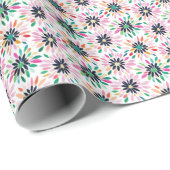 Kleurrijk Abstract modern bloemenpatroon Cadeaupapier (Rol Hoek)