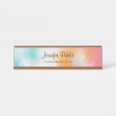 Kleurrijk Abstract modern handgeschreven script Bureau Naambordje (Voorkant)