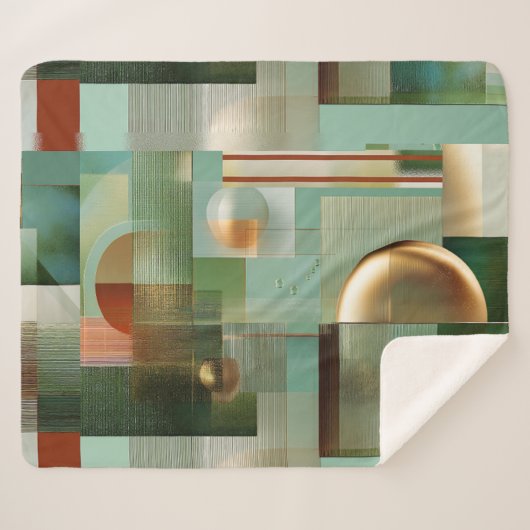 Kleurrijk Abstract Modern Kunstpatroon Sherpa Deken (Voorkant (horizontaal))