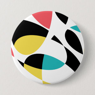 Kleurrijk, abstract, modern, leuk geometrisch patr ronde button 7,6 cm