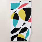 Kleurrijk, abstract, modern, leuk geometrisch patr strandlaken (Voorkant)