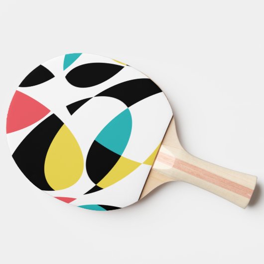 Kleurrijk, abstract, modern, leuk geometrisch patr tafeltennisbatje (Zijkant)