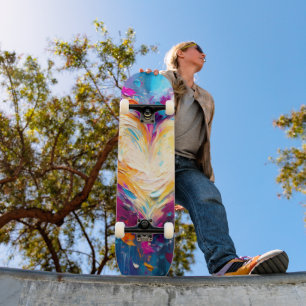 Kleurrijk Abstract Modern Liefdeshart Persoonlijk Skateboard