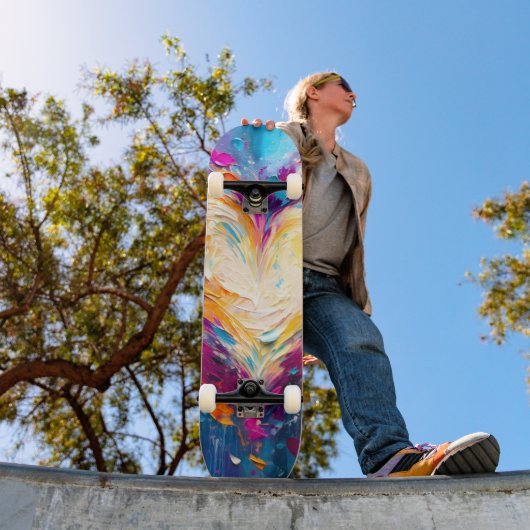 Kleurrijk Abstract Modern Liefdeshart Persoonlijk Skateboard (Buiten 1)