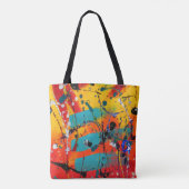 Kleurrijk Abstract modern, modern artistiek Tote Bag (Achterkant)