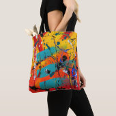 Kleurrijk Abstract modern, modern artistiek Tote Bag (Dichtbij)