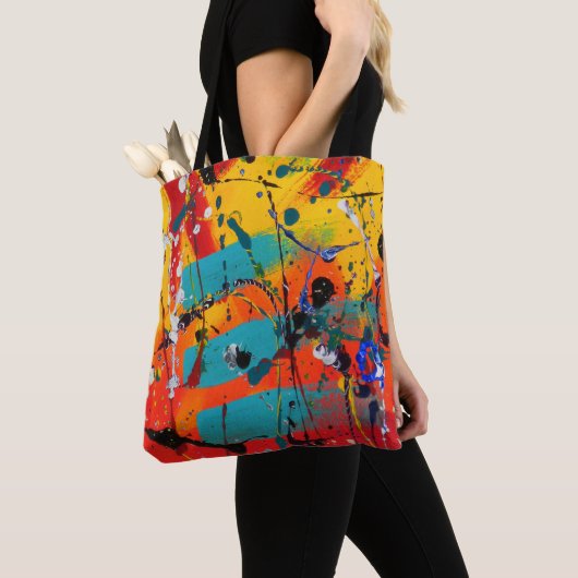 Kleurrijk Abstract modern, modern artistiek Tote Bag (Dichtbij)