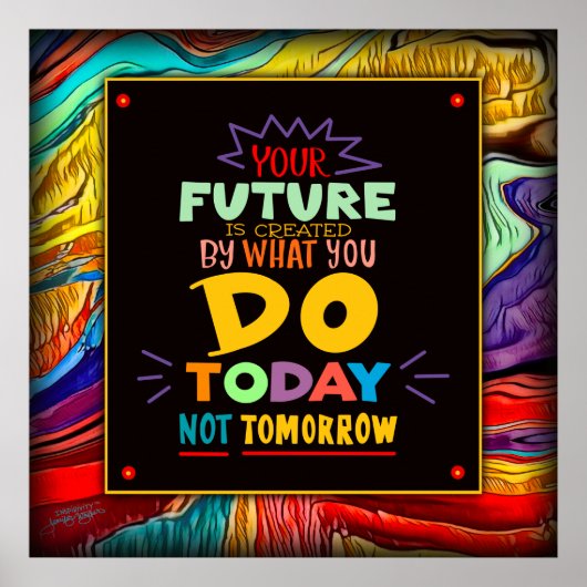 Kleurrijk Abstract Modern Toekomst Inspirerend Kla Poster (Voorkant)