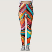 Kleurrijk Abstract modern urban geometrisch patroo Leggings (Voorkant)