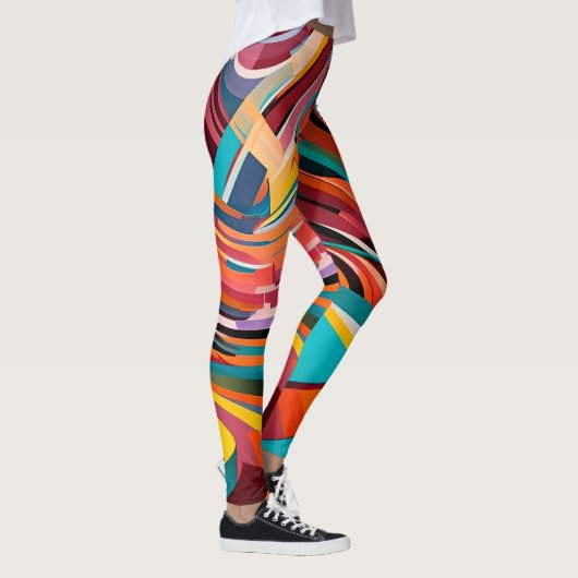 Kleurrijk Abstract modern urban geometrisch patroo Leggings (Rechts)