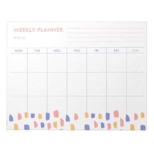 Kleurrijk Abstract   Modern Weekplanner Notitieblo Notitieblok