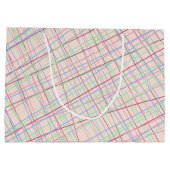 Kleurrijk Abstract Monogram Schotse Ruit Patroon Groot Cadeauzakje (Achterkant)