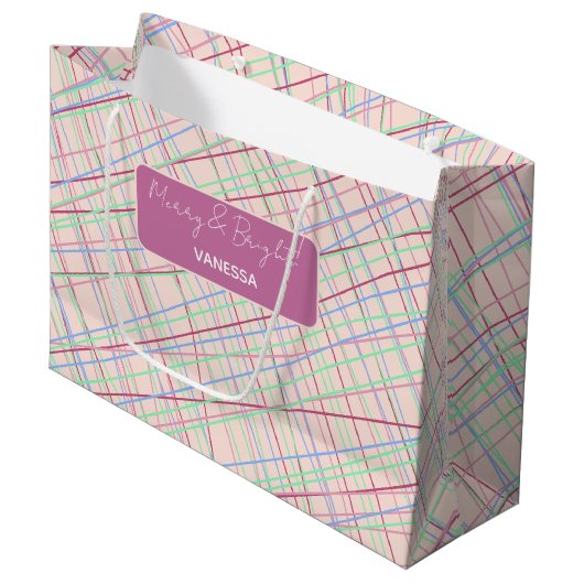 Kleurrijk Abstract Monogram tarantpatroon Groot Cadeauzakje (Voorkant Gekanteld)