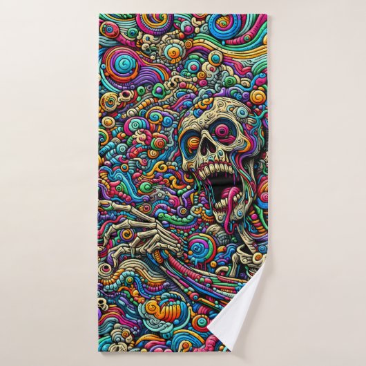 Kleurrijk Abstract Monster Badhanddoek (Badhanddoek)
