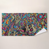 Kleurrijk Abstract Monster Badhanddoek (Badhanddoek)