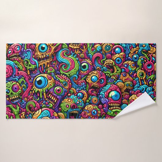 Kleurrijk Abstract monster Badhanddoek (Badhanddoek)