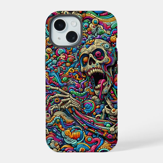 Kleurrijk Abstract monster iPhone 15 Case (Achterkant)
