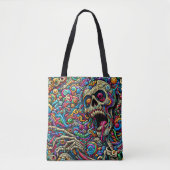Kleurrijk Abstract Monster Tote Bag (Voorkant)