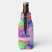 "Kleurrijk abstract mozaïek gebrandschilderd glas" Flesjeskoeler (Fles Achterkant)