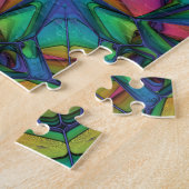 Kleurrijk Abstract mozaïekGlas in lood - moeilijk Legpuzzel (Zijkant)