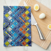 Kleurrijk Abstract mozaïekpatroon #5 Theedoek (Quarter Fold)