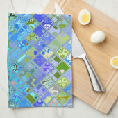 Kleurrijk Abstract mozaïekpatroon Theedoek (Quarter Fold)