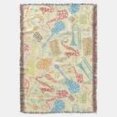 Kleurrijk Abstract muziekinstrumentpatroon Deken (Voorkant Verticaal)