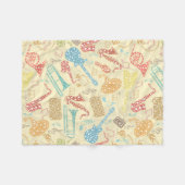 Kleurrijk Abstract muziekinstrumentpatroon Fleece Deken (Voorkant (Horizontaal))
