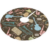 Kleurrijk Abstract muziekinstrumentpatroon Kerstboom Rok (Gekanteld)