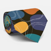 Kleurrijk Abstract naadloos patroon op donker Stropdas (Opgerold)