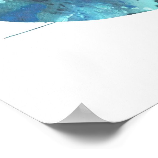 Kleurrijk abstract narwhal-silhouet poster (Hoek)