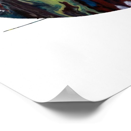 Kleurrijk abstract narwhal-silhouet poster (Hoek)