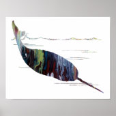 Kleurrijk abstract narwhal-silhouet poster (Voorkant)