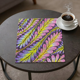 Kleurrijk Abstract Neon Roze Paarse Botanisch Legpuzzel