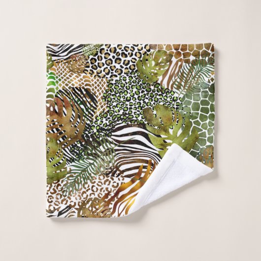 Kleurrijk abstract oerwoud bad handdoek (Wasdoekje)