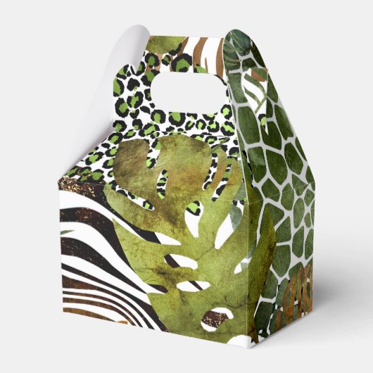 Kleurrijk abstract oerwoud bedankdoosjes (Voorkant Zijde)