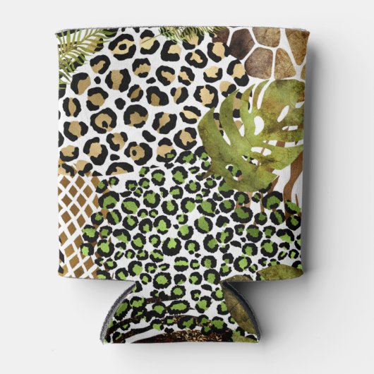 Kleurrijk abstract oerwoud blikjeskoeler (Voorkant)