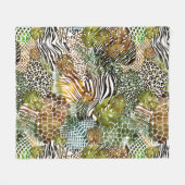 Kleurrijk abstract oerwoud fleece deken (Voorkant (Horizontaal))
