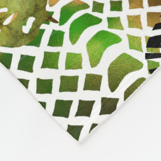 Kleurrijk abstract oerwoud fleece deken (Hoek)