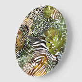 Kleurrijk abstract oerwoud grote klok (Hoek)