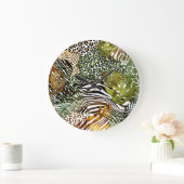 Kleurrijk abstract oerwoud grote klok (Huis)