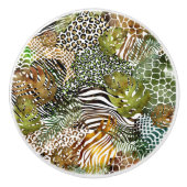 Kleurrijk abstract oerwoud keramische knop (Voorkant)