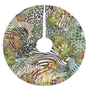 Kleurrijk abstract oerwoud kerstboom rok