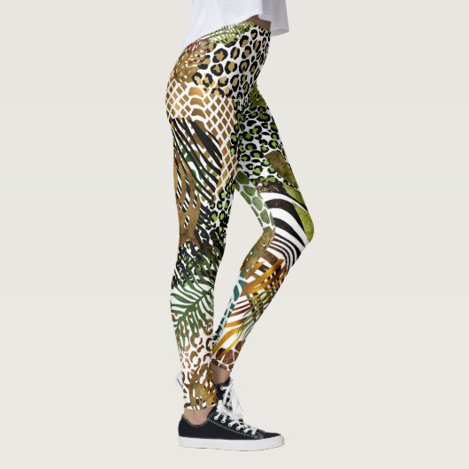 Kleurrijk abstract oerwoud leggings (Rechts)
