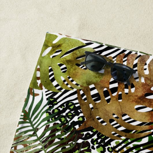 Kleurrijk abstract oerwoud strandlaken (In situ)