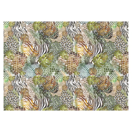 Kleurrijk abstract oerwoud tafelkleed (Voorkant (Horizontaal))